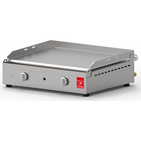Plancha à gaz 2 brûleurs – Surface de cuisson 53x40 cm – Inox 304 alimentaire – Puissance 5600W – Allumage piezzo électronique – Plancha Planet (1/5)