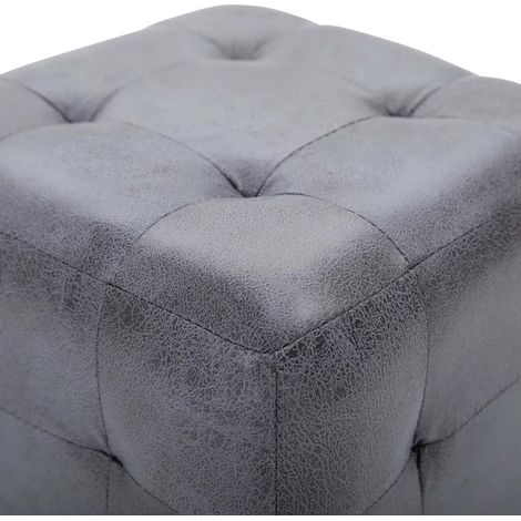 vidaXL Pouffe 2 pcs Grey 30x30x30 cm Faux Suede Leather (249015)