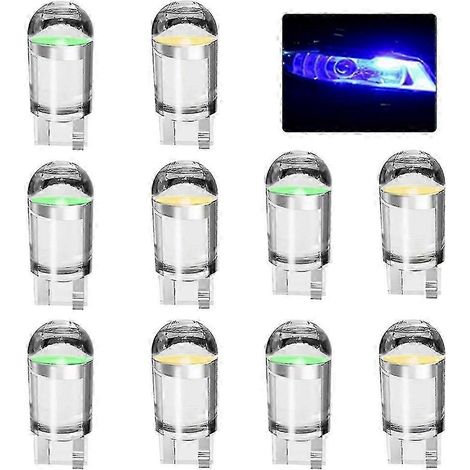 Lot de 10 ampoules LED W5W 194 T10 à culot W5W, faciles à installer, pour plaque d'immatriculation (12 V). (1/4)