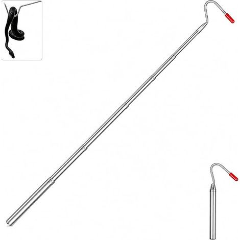 Stainless Steel Retractable Snake Hook 16-68cm Silver Reptile Accessory for Small Reptiles (1/5)