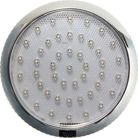 Lámpara de techo LED, luz de techo interior de 12 V para autocaravana, caravana, remolque, camión, vehículo, barco, con 46 luces LED, blanca. (1/5)