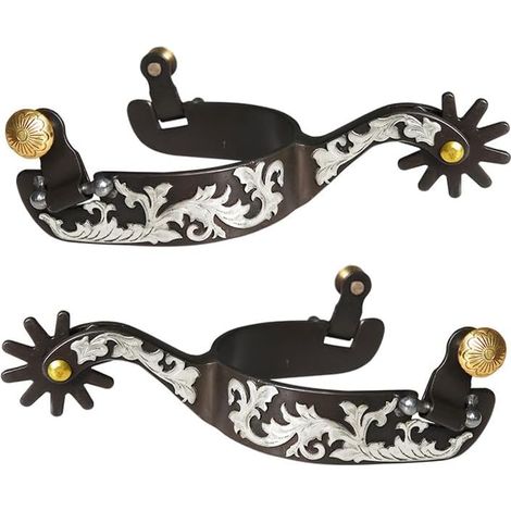 Éperon de cheval en métal pour homme avec décoration de bottes d'équipement - Accessoires d'équitation en métal durable pour homme et femme (1/5)