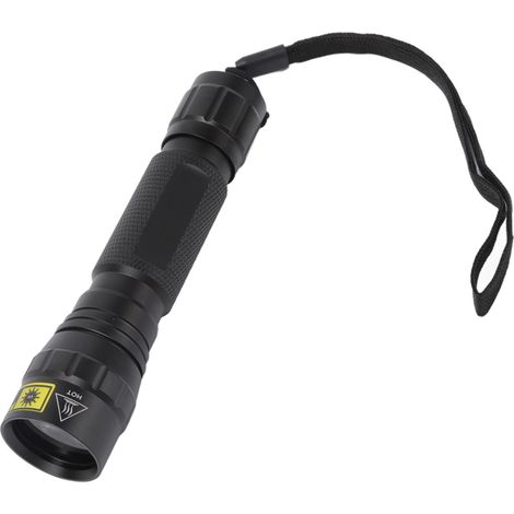 Lampe torche UV 365nm à lumière noire, détecteur de faux billets, lichen félin et scorpions, avec verre noir (livré sans batterie, modèle 501B tête plate).