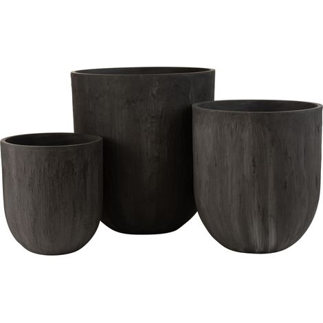 Set de 3 vases céramique noire Ocel (1/5)