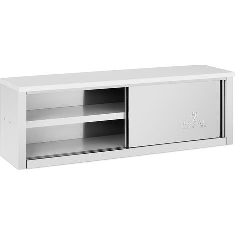 Armadio pensile in acciaio inox armadio a muro con ante scorrevoli armadio pensile da cucina armadio in acciaio inox 1.500 x 400 x 500 mm capacità di carico 75 kg 140005004