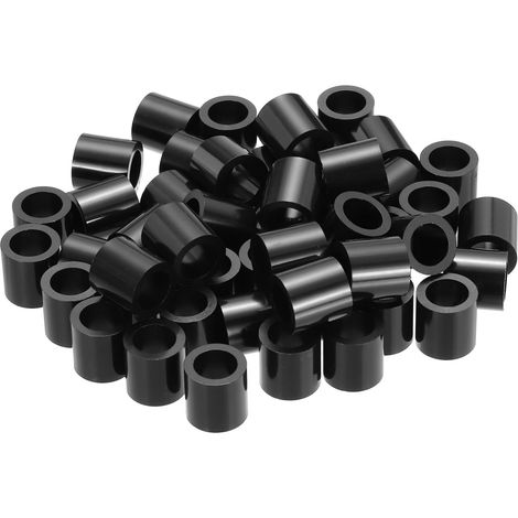 120Pcs Entretoise ABS M8 x 12mm OD x 12mm L Rondelles d'Espacement Rondes en Plastique Noir, Écrou d'Écartement Non Fileté pour Vis, Boulons, Prise Électrique (1/5)