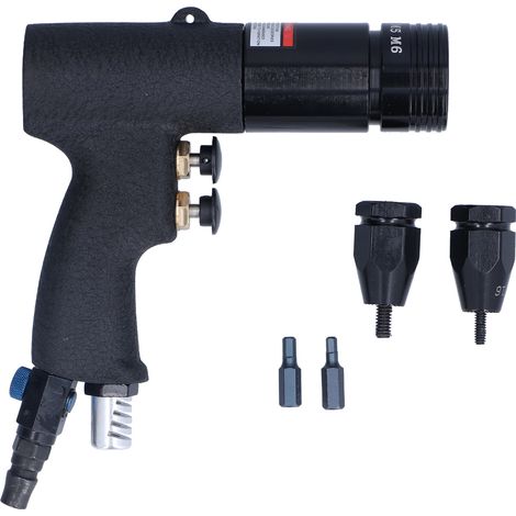 Pince à riveter pneumatique portable Air Rivet Nut Gun, tête 3/16 et 1/4, standard britannique KV-802BA, outil de sertissage à air comprimé pour écrous rivetés, modèle professionnel. (1/5)