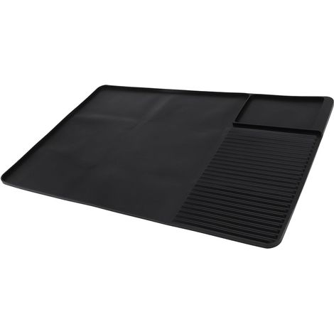 23.6x15.7 Inch Silicone Coffee Bar Mat, Absorbent Drying Mat with Raised Edges for Kitchen Countertop Protection (1/5)