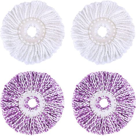 Tete De Balai - Microfibre - Pour Balai Rotatif - 4 Unites (1/5)