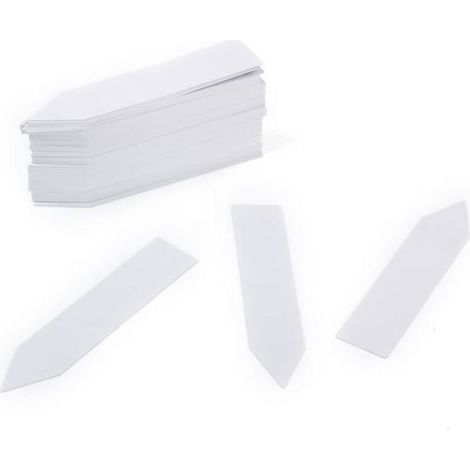 Plant Labels - Markers - Pack of 100 - Plastic - 10x2cm - White