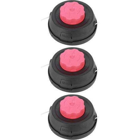 BelleRise - 3pcs tête débroussailleuse – H-16 noir et rouge – Avec fil inclus – pour jardin, pelouse et entretien des espaces verts (1/5)