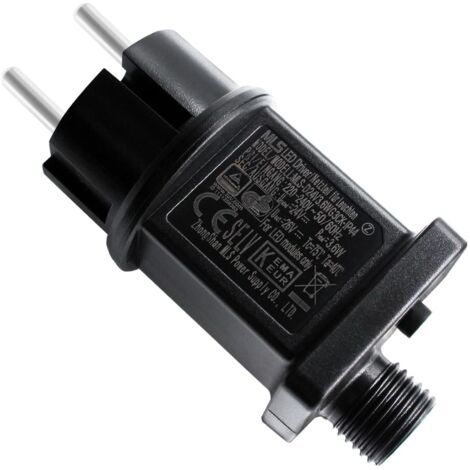 Pilote LED 24 V 3.6W, Alimentation Classe 2 IP44 Transformateur Basse Tension Adaptateur de Remplacement GS Avec Fonction Mémoire Étanche pour Lumières de Noël, Guirlandes Lumineuses