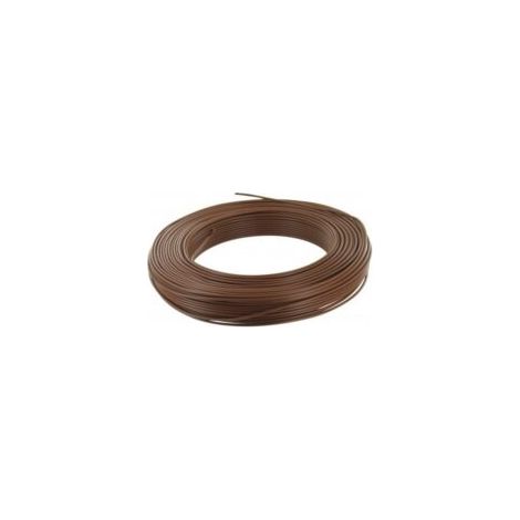 Fil électrique rigide - H07VU - 2,5 mm² - Marron - Couronne de 100m