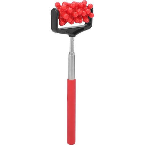 Rouleau de massage télescopique pour le dos, la tête et les bras, réglable, pour détendre les muscles (rouge) (1/5)