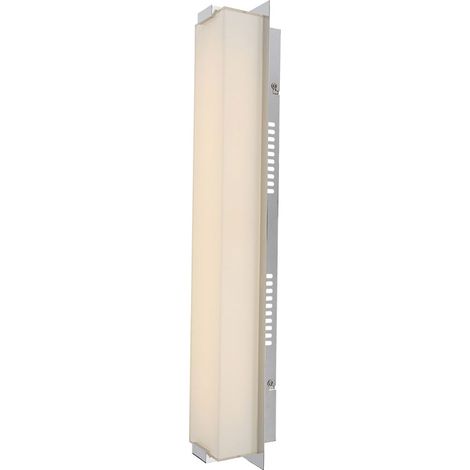 Applique murale applique couloir lampe salon lampe chambre, verre chrome satiné, 1x LED 15W 1160Lm 3200K, LxlxH 61x11x10cm (1/4)