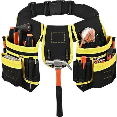 BelleRise - 26 Poches Ceinture Porte Outil, Magnétique, Sacoche Outils Bricolage avec Porte Marteau Ceinture Large, Amovible et Réglable (1/5)