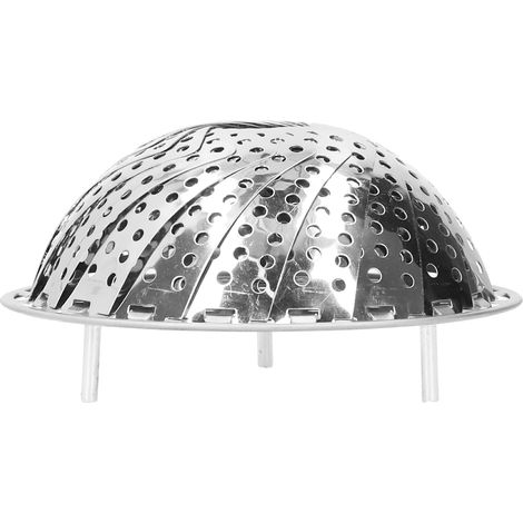 Plateau de panier de nourriture de ménage de support de plaque de cuisson à la vapeur rétractable d'acier inoxydable pour des légumes de fruit (1/5)