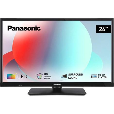 Panasonic – Téléviseur LED 24 pouces – Résolution 1366 x 768 – Son surround 2.0 – Tuner satellite – Bluetooth 5.0 – Mode hôtel (1/5)