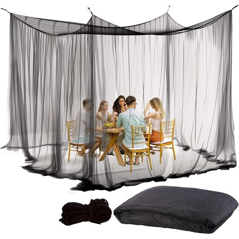 Moustiquaire pour extérieurs, 300 x 300 x 250 cm, protection contre les insectes pour tonnelle, jardin, terrasse, lit de camping. (1/5)