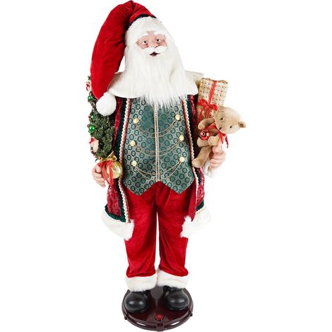 Babbo Natale decorativo danzante con adattatore decorazione natalizia h 155 cm (1/2)
