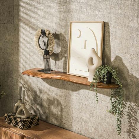 Etagère murale organique en bois d'acacia 120 cm MELBOURNE (1/5)