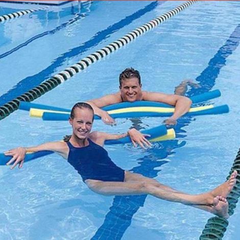 Schaumstoff-Schwimmnudeln, schwimmende Poolnudeln, Schaumstoffschlauch, dicke Nudeln zum Schwimmen, schwimmend, gelb (1/5)