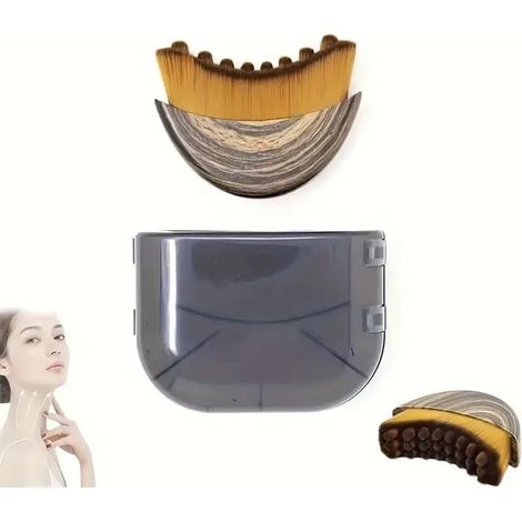 Lot de 2 – Brosse lymphatique faciale – Drainage et remodelage Appareil de massage facial manuel – Réduit efficacement les gonflements, raffermit la peau et redéfinit l'ovale du visage – Grand format (1/5)