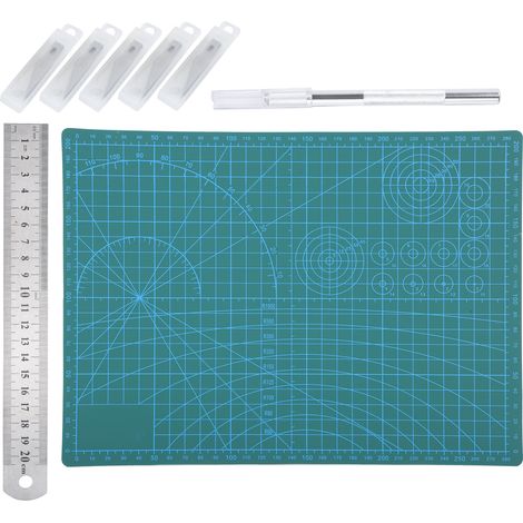 Tapis de découpe A4 avec lame, modèle, bloc de découpe pour papier kraft, planche à découper et à graver. (1/5)