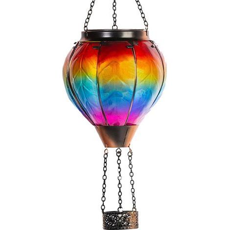 Lanterne solaire à LED SMD arc-en-ciel, luminaire décoratif d'extérieur à suspendre, idéal pour les fêtes, avec poignée (lanterne arc-en-ciel) (1/5)