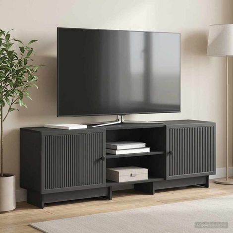 vidaXL Meuble TV Noir 150 x 31 x 50 cm Bois d’ingénierie (1/5)