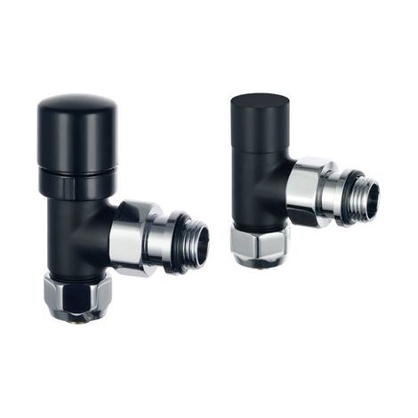 KIT VALVOLA E DETENTORE TERMOSTATIZZABILI- 1/2 Nero Opaco- ATON- pezzi 1