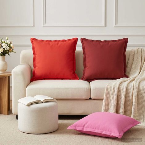 vidaXL Federa 2 pz HOUTEN Rosso 45 x 45 cm Poliestere (1/5)