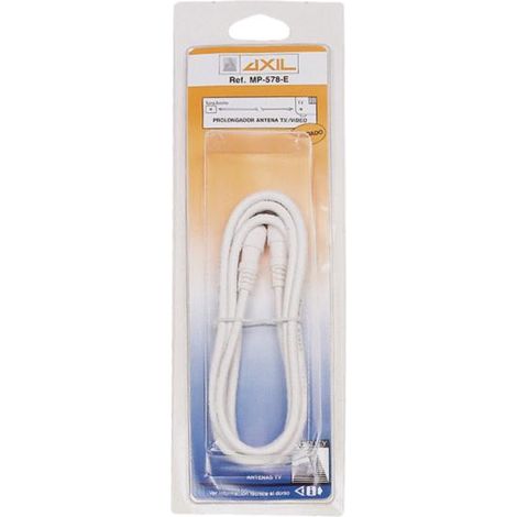 Cable coaxial antena TV - 1,5 mts/blanco