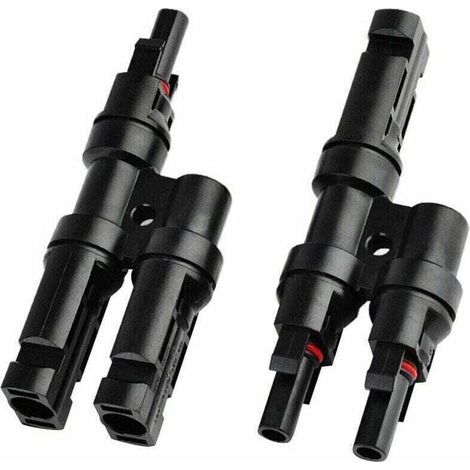Enowelir MC4 Connectors for Solar Panels, T and Y Connectors for Cable Distribution (1/4)