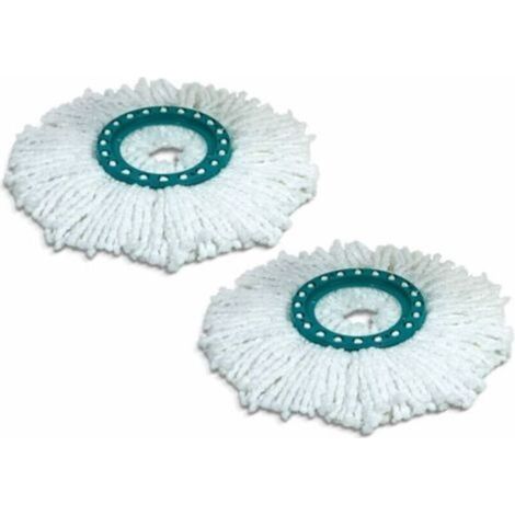 Set of 2 Replacement Mop Heads for Leifheit Mops, Ideal for Tile and Stone Floors, Absorbs Water and Dirt with Microfiber, Easy to Replace. (1/4)