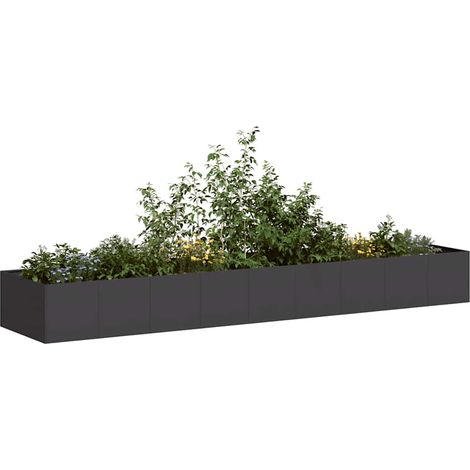 Pflanzkübel Schwarz 360x80x40 cm Stahl