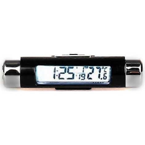 Horloge de voiture, thermomètre, affichage numérique LCD lumineux, horloge de sortie d'air de tableau de bord (1/5)