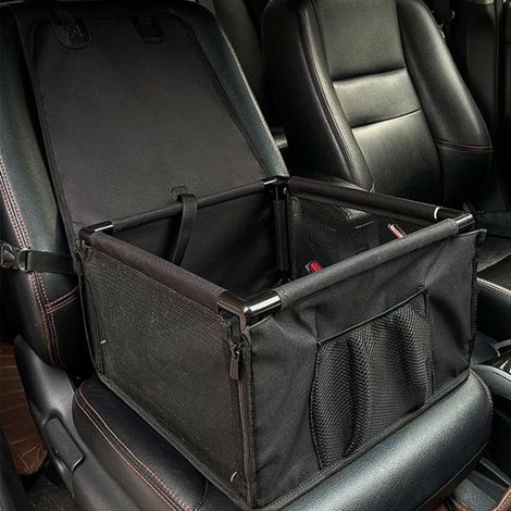 Panier Pour Chien Voiture - Filet Respirant Étanche 600D Oxford - Hauteur Dos 58 Cm - Pliable - Pour Siège Avant Arrière - 1 Pièce (1/5)