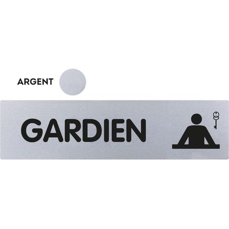 Plaque de porte Gardien - Classique argent 170x45mm - 4320700