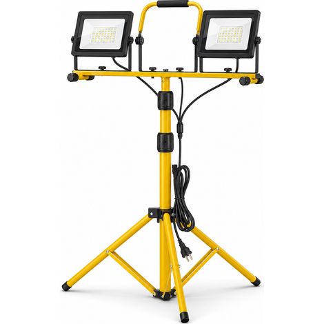 Projecteur LED Double Tête sur Trépied Étanche Extérieur 2x50W (1/5)