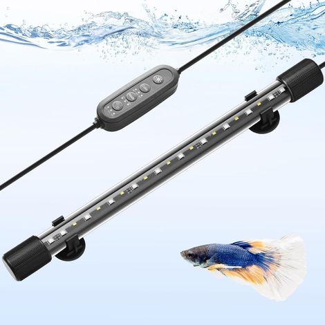 38cm Lampe pour Aquarium 24/7 avec LED RGBW à Spectre Complet, Rampe pour Aquarium Etanche IP68 avec Régulation de Luminosité, Minuterie et Ajustement de Couleur (1/5)