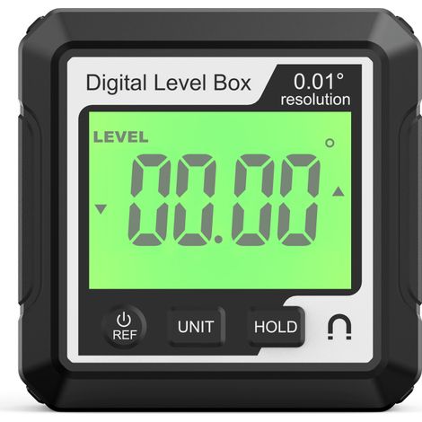 Nivel de burbuja digital, transportador de ángulos electrónico con base magnética y pantalla LCD, inclinómetro de precisión. (1/5)