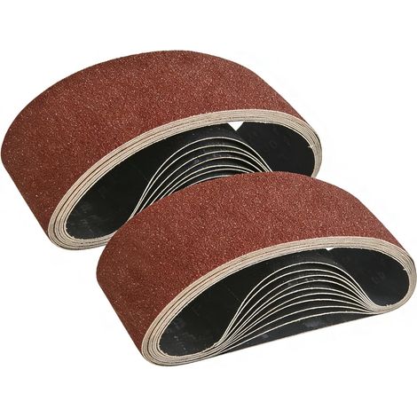 Lot de 25 bandes abrasives 75 x 533 mm Grains (P80x5, P120x5, P150x5, P240x5, P320x5) pour ponceuse à bande
