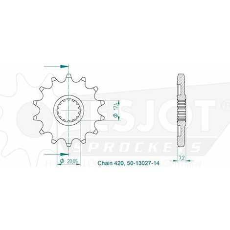 Pignon Acier - 420 - 14 dents - Similaire JTF1558