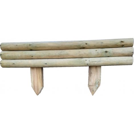 Bordura Steccato Rigida Orizzontale per Aiuole Giardino in Legno di Pino- cm � 6 x L95 XH18/35 (1/2)