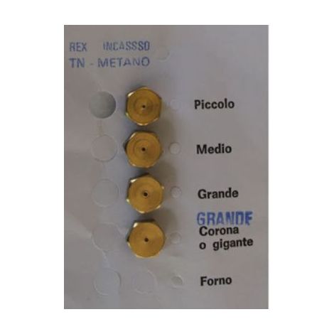 INIETTORI UGELLI KIT RICAMBIO CUCINA METANO 7MA REX INCASSO T.N. (00803)