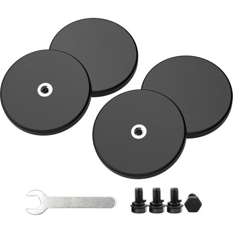 Lot de 4 aimants puissants caoutchoutés antidérapants - Dimensions : Ø 43 mm - Force d'adhérence : 15 kg - Socle de montage magnétique pour barres lumineuses et miroirs supplémentaires pour (1/5)