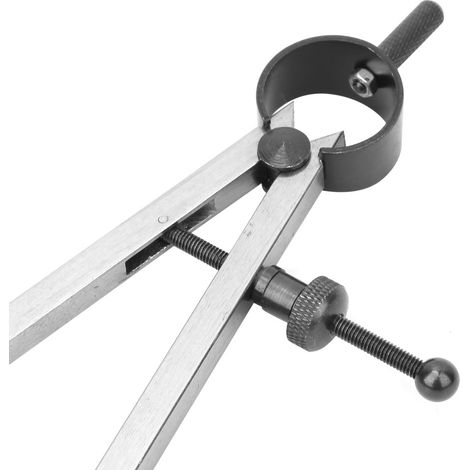 Compas d'espacement à deux aiguilles en acier carbone pour cuir, tire-ligne, diviseur, compas à ligner 100 mm (1/5)