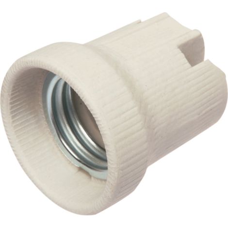 poly pool - portalampada e27 in porcellana 500 v bianco
