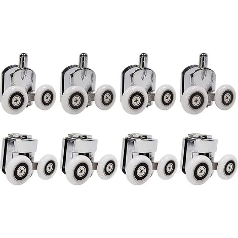Set di 4 rulli per porta doccia doppia - diametro 25 mm - Ricambi per bagno (25 mm - 8 pezzi) (1/5)